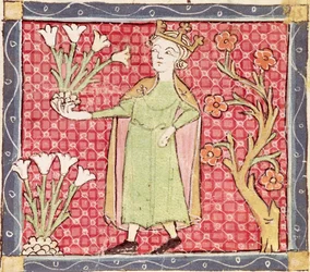 Fol.58v Aprile: Raccolta di fiori
